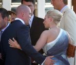 lors d'une soirée placée sous le signe du mariage de Zara Phillips et Mike Tindall, sur le yacht Britannia. Vendredi 29 juillet 2011
