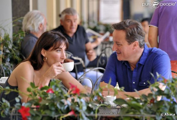 Le premier ministre britannique David Cameron et son épouse Samantha profitent de quelques jours de vacances en Italie, le 31 juillet 2011.