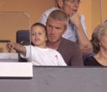 David Beckham avec son fils et sa mère