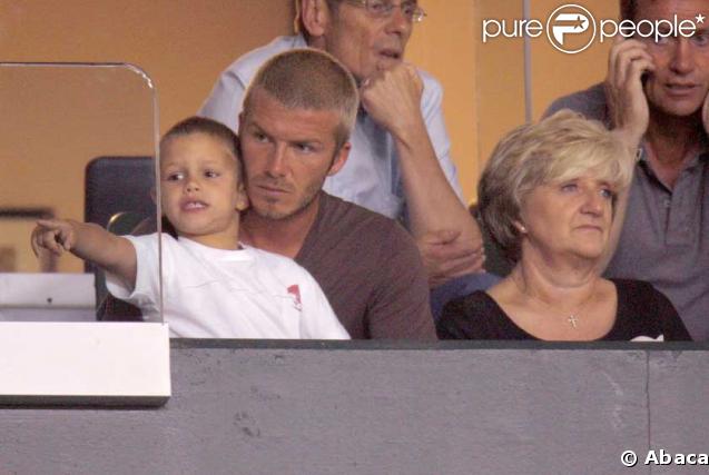 David Beckham avec son fils et sa mère