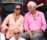 Jean-Paul Belmondo et Barbara Gandolfi à Roland-Garros, en juin 2011.