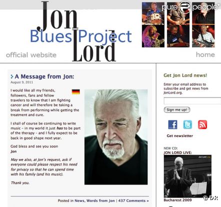 Jon Lord, icône de Deep Purple et âgé de 70 ans, a annoncé le 9 août 2011 qu'il devait affronter un cancer...