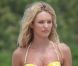 Candice Swanepoel lors d'un shooting photo réalisé pour Victoria's Secret à Saint-Barthélémy le 12 août 2011
