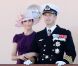 Le prince Frederik et la princesse Mary de Danemark le 22 août 2011, au premier jour de leur croisière estivale à bord du Dannebrog avec leurs jumeaux, le prince Vincent et la princesse Joséphine, à Skagen. 
