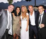 Mariage de Jean-Marie Bigard et Lola, au Café Barge, à Paris. Franck Dubosc, son épouse Danièle et Elie Semoun y assistent. Le 3 septembre 2011