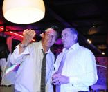 Mariage de Jean-Marie Bigard et Lola, au Café Barge, à Paris, en présence de Jean-Luc Reichmann. Le 3 septembre 2011