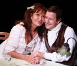 Clémentine Célarié et Thierry Monfray sur les planches du théâtre du Petit Hébertot, à Paris. 16 septembre 2011