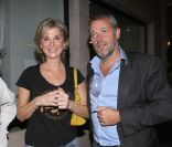 Michèle Laroque, son chauffeur et Christophe Kulikowski lors de la soirée de l'Association des Niçois de Paris, le 26 septembre 2011. 