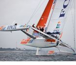 Audrey Tautou s'est envolé sur le nouveau trimaran de Michel Desjoyeaux le 4 octobre 2011