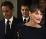 Nicolas Sarkozy, son fils Louis et Carla Bruni, à New York, le 20 septembre 2010.