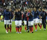 L'équipe de France le 11 octobre 2011 à Saint-Denis après sa victoire sur la Bosnie dans le cadre des qualifications à l'Euro 2012 