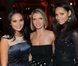 Sylvie Tellier, Valérie Bègue et Cindy Fabre : trois beautés  lors de la soirée S. Pellegrino avec BVLGARI à la piscine du Ritz le 17 octobre 2011 à Paris 