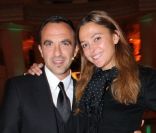Nikos Aliagas et Sandrine Quétier lors de la soirée S. Pellegrino avec BVLGARI à la piscine du Ritz le 17 octobre 2011 à Paris 