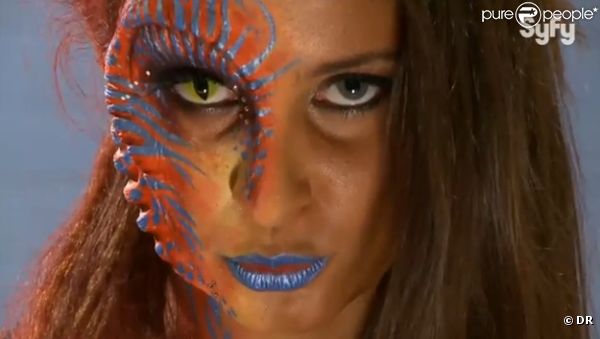 Malika Ménard métamorphosée dans le making of de Face Off sur la chaîne Syfy