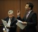 Procès du docteur Conrad Murray à Los Angeles le 27 octobre 2011 - ici le procureur Walgren et le docteur Waldman
