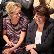 Sandrine Bonnaire et Martine Aubry le 13 octobre 2011 à Lille