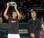 Jo-Wilfried Tsonga et Tony Parker le 13 novembre lors de la finale du Masters 1000 de Paris Bercy