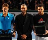 Roger Federer, Tony Parker et Jo-Wilfried Tsonga le 13 novembre lors de la finale du Masters 1000 de Paris Bercy