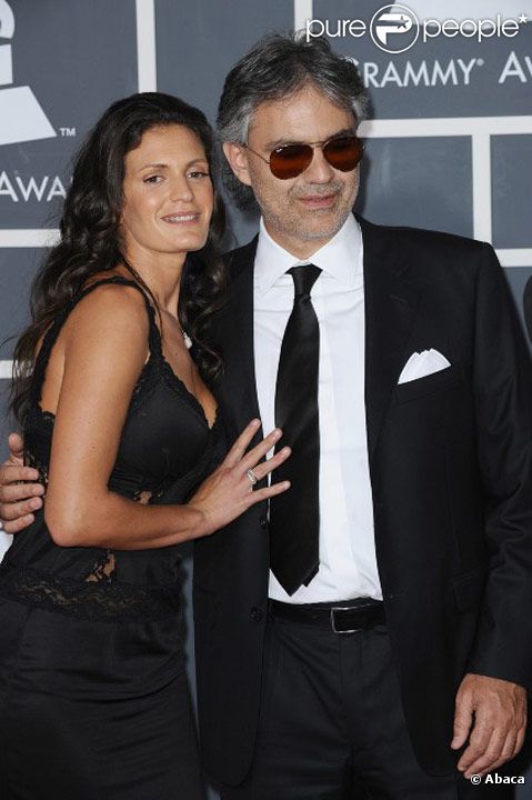 Andrea Bocelli et sa compagne Veronica Berti en janvier 2010 à Los Angeles 