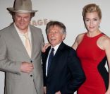 John C. Reilly, Roman Polanski et Kate Winslet à l\'avant-première de Carnage, à Paris le 20 novembre 2011.