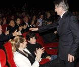 Roman Polanski et sa femme Emmanuelle Seigner à l'avant-première de Carnage à Paris, le 20 novembre 2011.