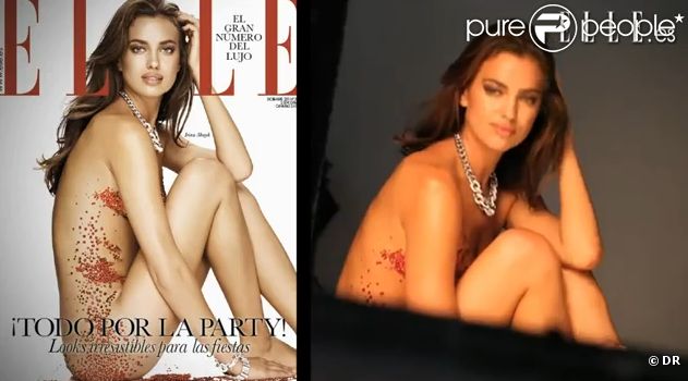 Irina Shayk pendant le shooting pour le magazine ELLE