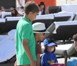 Elias Becker, Lilly Kerssenberg et le petit Amadeus le 26 décembre sur la plage de Miami