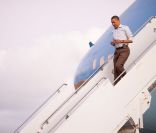Barack Obama  à son arrivée à Hawaï<br />