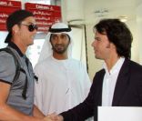 Cristiano Ronaldo, lors de son arrivée à Dubaï le 27 décembre 2011 