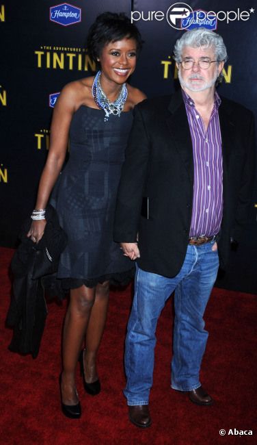 George Lucas et sa compagne Mellody Hobson le 11 décembre 2011 à New York