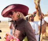 La princesse Maxima des  Pays-Bas en visite à la forteresse de Nakhal le 11 janvier 2012, lors de leur visite officielle de trois jours au sultanat  d'Oman.