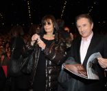 Michel Drucker et la productrice Françoise Coquet au concert de Julien Clerc au Palais des Congrès de Paris, le 13 janvier 2012.