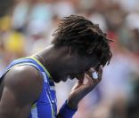 Gaël Monfils le 17 janvier à Melbourne lors de son premier tour victorieux à l\'Open d\'Australie face à Marinko Matosevic (7-6 [5], 6-3, 6-3)