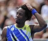Gaël Monfils le 17 janvier à Melbourne lors de son premier tour victorieux à l\'Open d\'Australie face à Marinko Matosevic (7-6 [5], 6-3, 6-3)