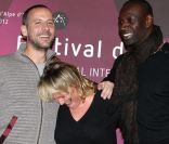 Fred Testot, Valérie Damidot et Omar Sy à la soirée d'ouverture du festival de l'Alpe d'Huez, le 17 janvier 2012.