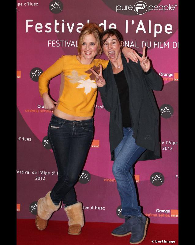 Julie Bernard et Vanessa Demouy à la soirée d'ouverture du festival de l'Alpe d'Huez, le 17 janvier 2012.