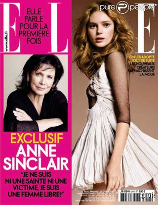 Anne Sinclair en couvertue de  ELLE  magazine, en kiosques le 19 janvier 2011.