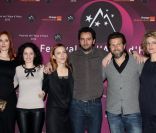 Audrey Fleurot, Judith Sibony, Vonica Azon, Madek Boussandel, Arthur Benzaquen et Olivia Cote lors de la cérémonie de cloture du 15e Festival international du film de Comédie de l'Alpe d'Huez le samedi 21 janvier 2012 