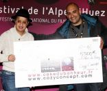 Bouder lors de la cérémonie de cloture du 15e Festival international du film de Comédie de l'Alpe d'Huez le samedi 21 janvier 2012 