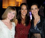 Annabelle Milot, Karine Lima, Marie-Sophie L durant la présentation de la première ligne de bagages de Christophe Guillarmé à l'Hôtel Renaissance Paris Arc de Triomphe le 22 janvier 2012 