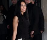 Anggun à son arrivée au défilé Haute Couture Jean-Paul Gaultier. Le 25 janvier 2012 à Paris