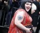 La pétillante Beth Ditto à son arrivée au défilé Haute Couture Jean-Paul Gaultier. Le 25 janvier 2012 à Paris