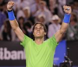 Rafael Nadal le 26 janvier 2012 à Melbourne lors de sa demi-finale gagnée face à Roger Federerl lors de l\'Open d\'Australie