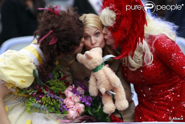 Claire Danes lors de la parade Hasty Pudding Theatricals à Cambridge, Angleterre, le 26 janvier 2012.