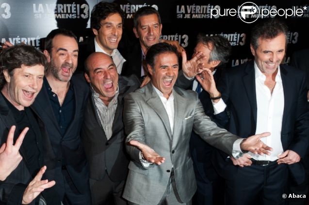 José Garcia, Bruno Solo, Gilbert Melki et Vincent Elbaz à l'avant-première de La vérite si je mens ! 3 à Paris, le 30 janvier 2012.