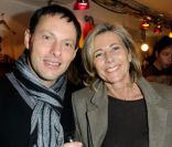 Claire Chazal et Marc-Olivier Fogiellors du lancement de la collection Rodier chez Brand Bazar, à Paris, le 9 février 2012