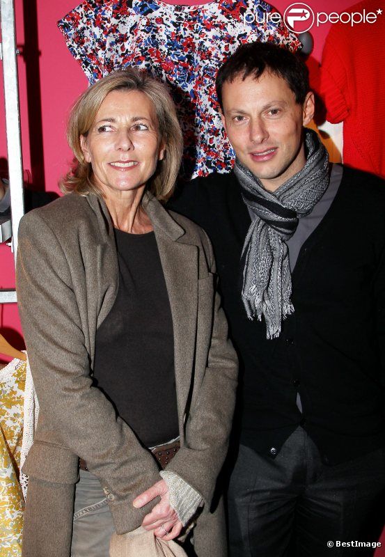 Claire Chazal et Marc-Olivier Fogiellors du lancement de la collection Rodier chez Brand Bazar, à Paris, le 9 février 2012