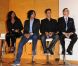 Laura Flessel, Arnaud Assoumadi, Tony Estanguet et Philippe Dehennin lors de la soirée de présentation du Team BMW Performance au CNOSF à Paris le 14 mars 2012