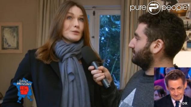 Carla Bruni-Sarkozy dans le  Daily Mouloud  sur Canal+, le 16 mars 2012.