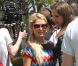 Ravie, Paris Hilton à un match de foot de son chéri le DJ Afrojack, à Miami le 21 mars 2012